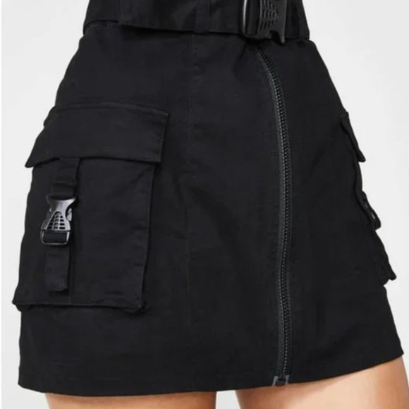 Dolls Kill Poster Grl Miss Behaving Cargo Skirt - Picture 1 of 6